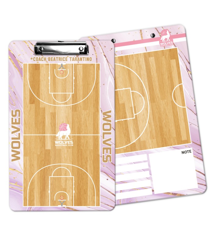 Lavagnetta tattica allenatore Basketball - Marble Pink Design Gold